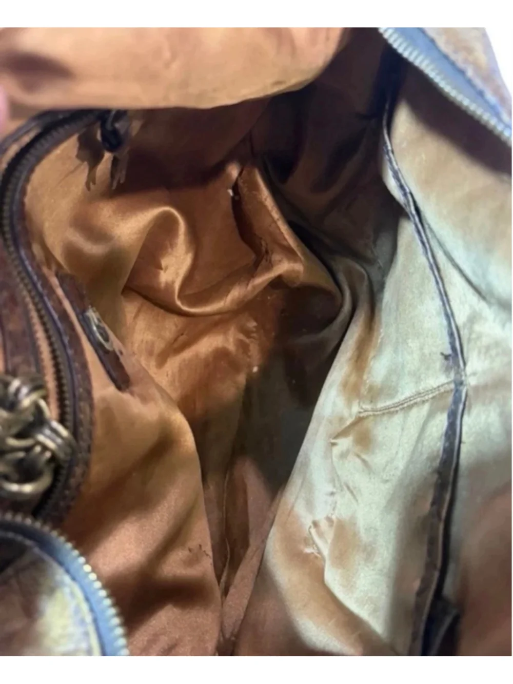 Vintage Guess Collection Brown Faux Snakeskin Hobo Shoulder Bag Y2K Boho flaw